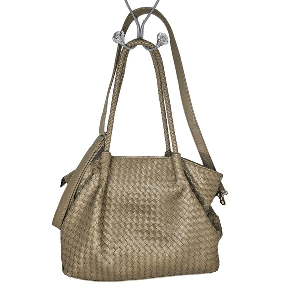 Basket Weave Woven Faux Leather Crossbody Shoulder Pocketbook Handbag Purse - Picture 2 of 5